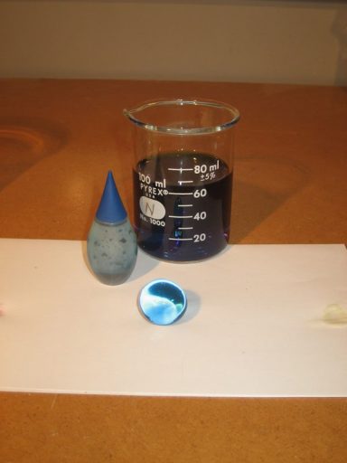 SAP Sphere soaked in blue food coloring